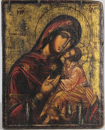 Russian Icon on Wood Panel