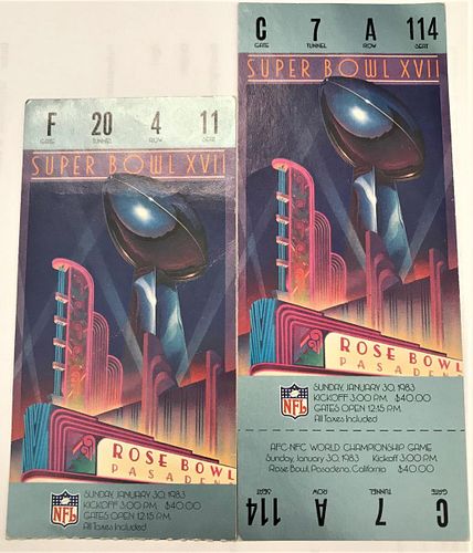 Pair of Super Bowl XVII Tickets