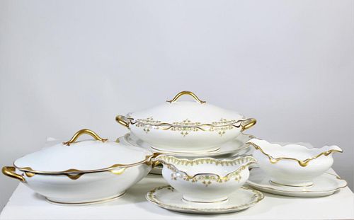 (7) Haviland Limoge Porcelain Serving Pieces
