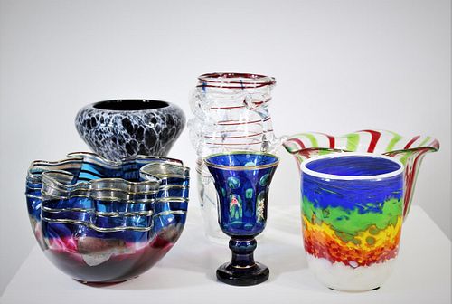 Collection of Art Glass Vases and Bowls