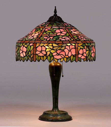 Large Unique  Brooklyn, NY Leaded Glass Lamp c1910