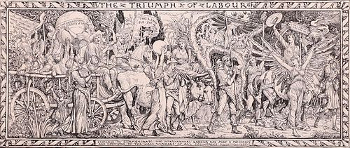 Original Walter Crane "Triumph of Labour" Print 1891