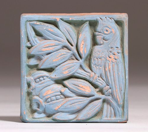 Batchelder - Los Angeles Blue Parrot Tile c1920s