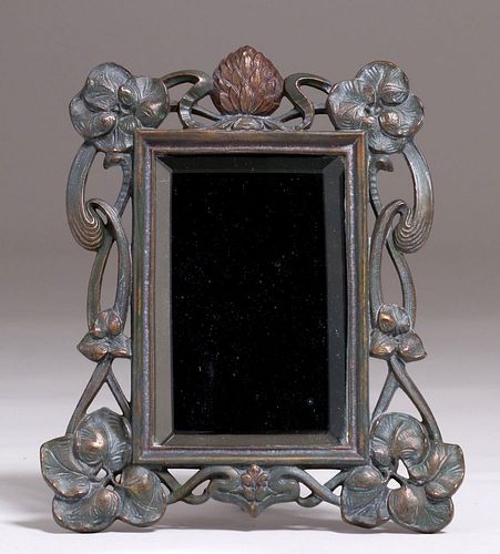 Art Nouveau Brass Mirror c1905
