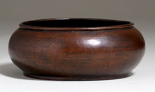Early Dirk van Erp Hammered Copper Bowl c1909