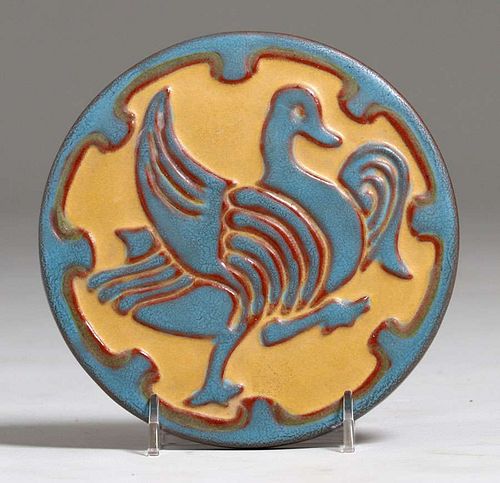 California Faience Matte Glazed Goose Tile c1915-1920
