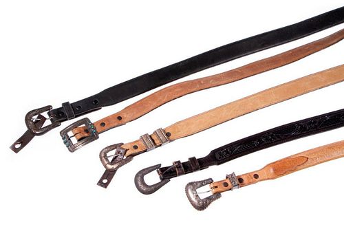 Western silver and leather belts