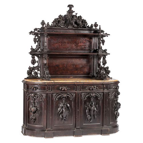 An Exceptionally Carved Victorian Mahogany Huntboard by Alexander Roux