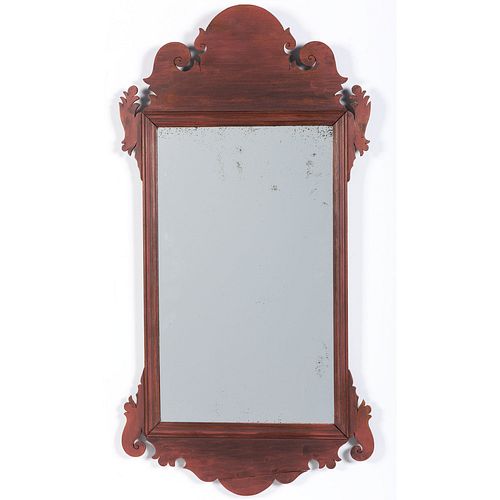 A Red-Stained Chippendale Mirror
