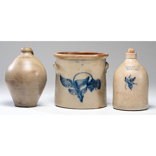 Three New York Stoneware Vessels