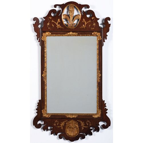 A Chippendale Style Parcel Gilt Mirror