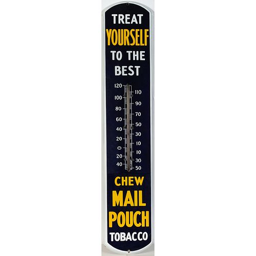 A Mail Pouch Tobacco Porcelain Advertising Thermometer
