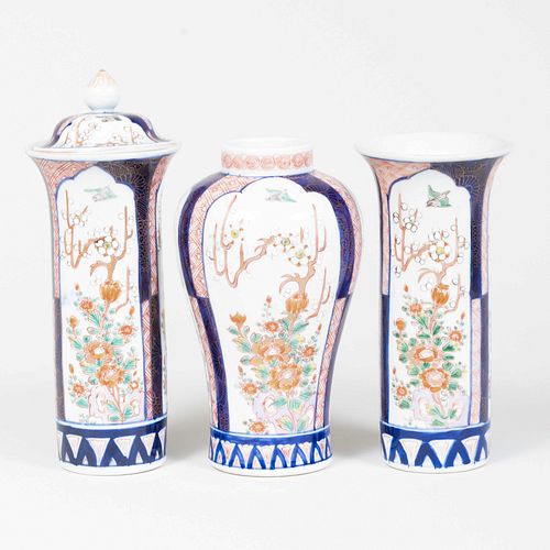Chinese Imari Porcelain Three Piece Garniture