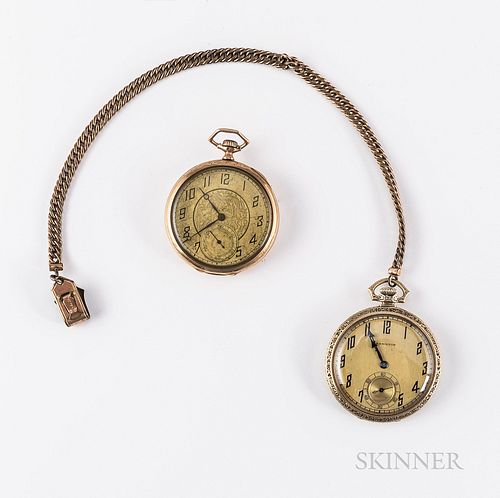 Two 14kt Gold American Open-face Watches