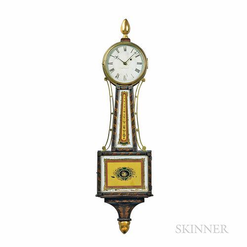 Simon Willard & Co. Stenciled-front Patent Timepiece or "Banjo" Clock