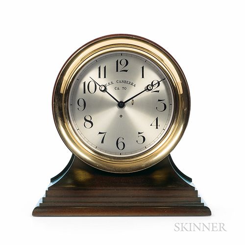 Exceptional 12-inch Chelsea Marine Clock for the USS Canberra Cruiser