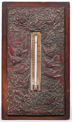 William D. Tomey Aesthetic Movement Bronze Thermometer