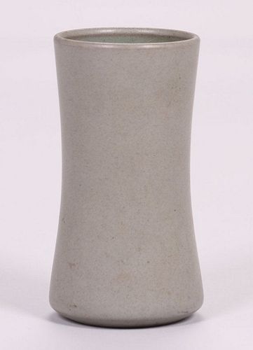 Marblehead Pottery Matte Grey 7" Corseted Vase