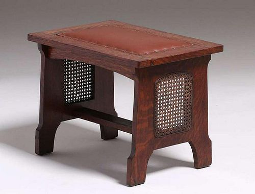 Limbert Cane-Sided Footstool c1915