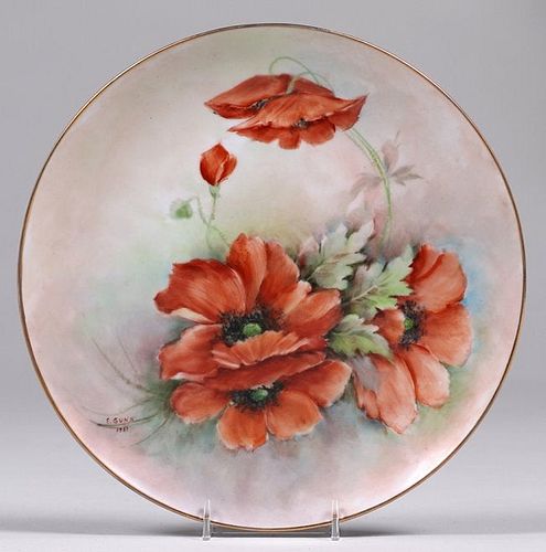 Arts & Crafts Hand Decorated Porcelain Plate