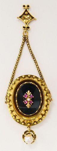 VICTORIAN STYLE 14KT Y GOLD BROOCH / PENDANT