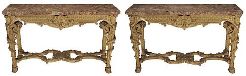 Important Pair Louis XV Style Carved
