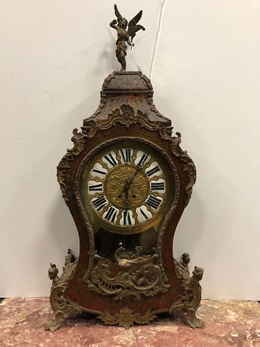 Louis XV Boulle Tortoise Shell Bracket Clock with Angel