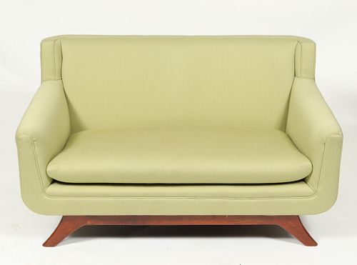 Adrian Pearsall Manner Green Upholstered Sofa