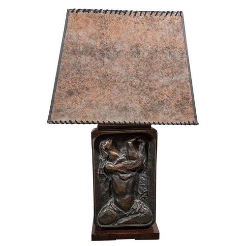 Hugo Robus Modern Bronze Table Lamp