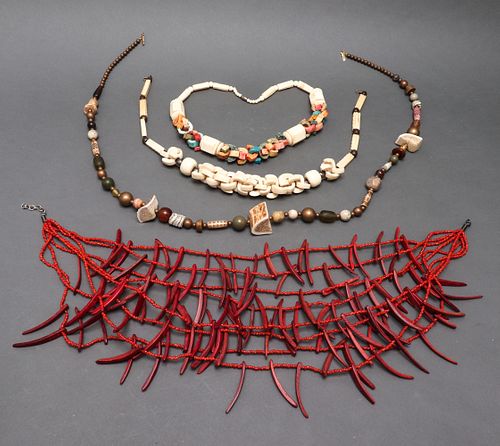 Collection of Beaded Necklaces incl Horn & Coral 4