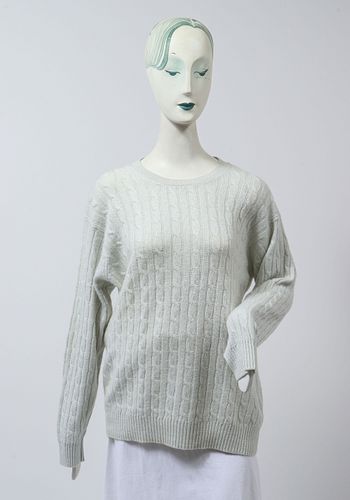 Brioni White Cable Knit Sweater