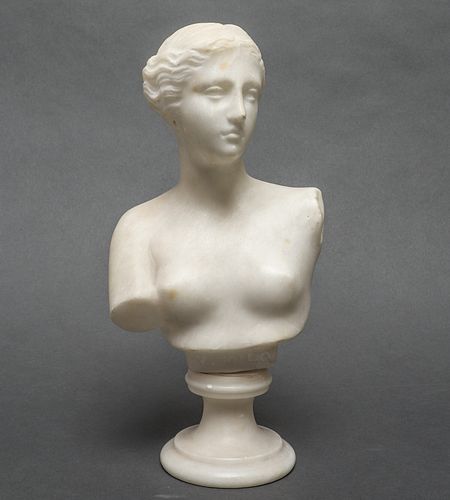 Venus de Milo Miniature Alabaster Bust Sculpture