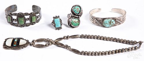 Five pieces of southwestern Indian jewelry