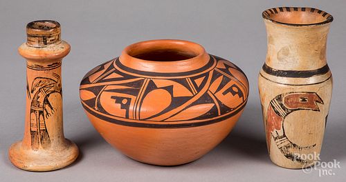 Three pieces of Hopi Indian pottery