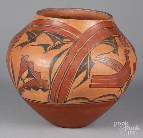 Zia Indian polychromed pottery vessel