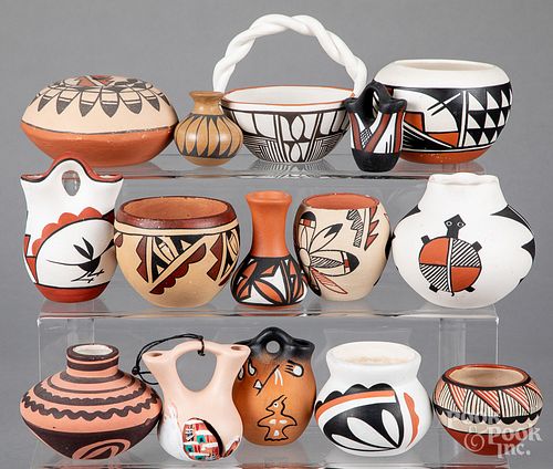 Miniature southwestern Indian pottery vessels