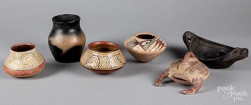 Five various pottery items