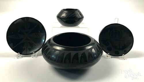Pueblo Indian blackware pottery