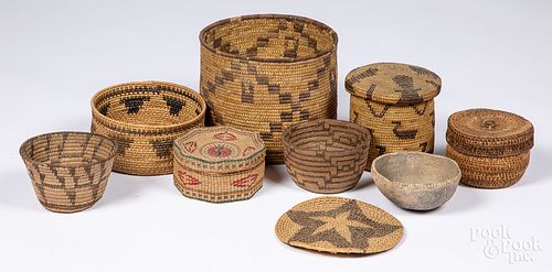 Seven Native American Indian baskets