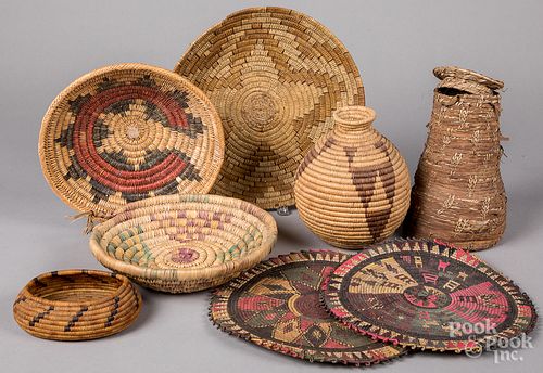 Group of Native American Indian basketry