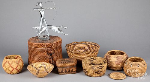 Eight tribal baskets