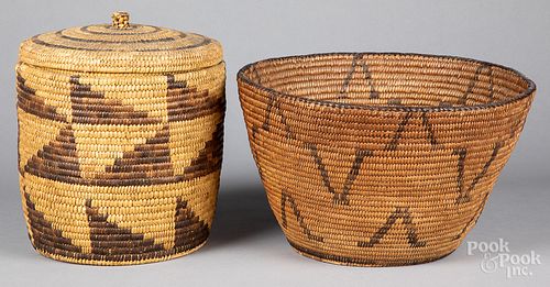 Two southwestern Indian coiled baskets