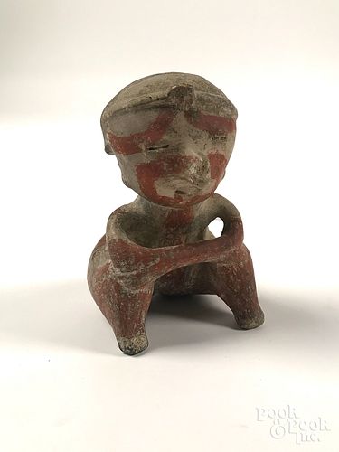 Pre-Columbian Meso-American terra cotta bottle