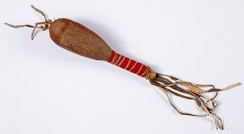 Scarce Arapaho Indian rawhide rattle