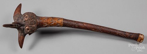 Penobscot Indian carved root ball club