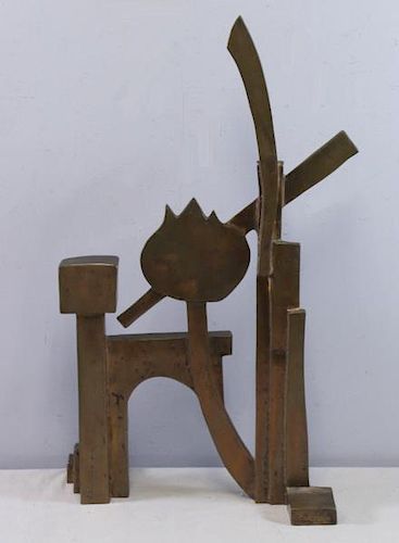 HALAHMY, Oded. 1981 Bronze Abstract Sculpture.