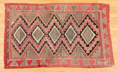 Navajo Indian rug, 75" x 48".