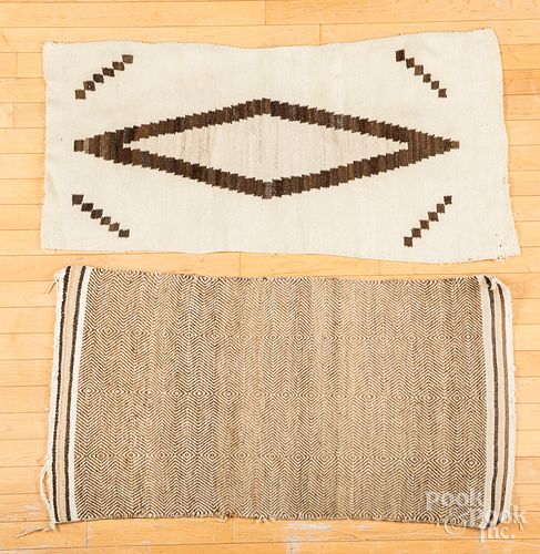 Two Navajo rugs, to include a twill woven example