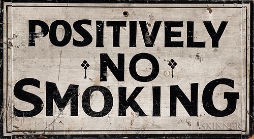Painted Wood "Positively No Smoking" Sign