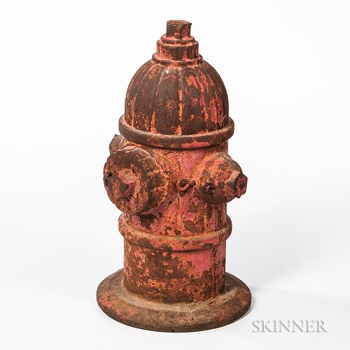 Red-painted Cast Iron Fire Hydrant Model